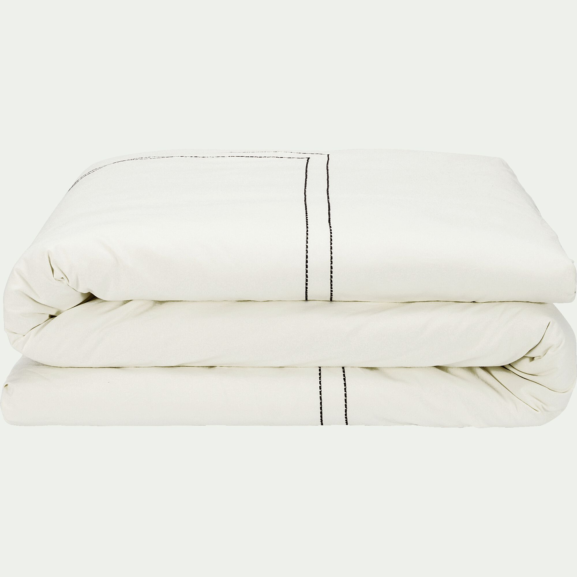 GALLIA - Linge de lit brodé en coton lavé - blanc ventoux