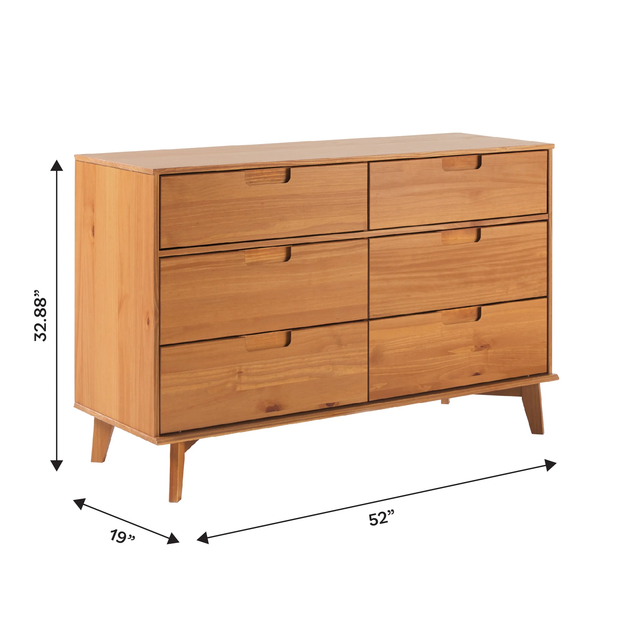 Walker Edison Sonoma 6-Drawer Solid Wood Caramel Dresser - Image 10