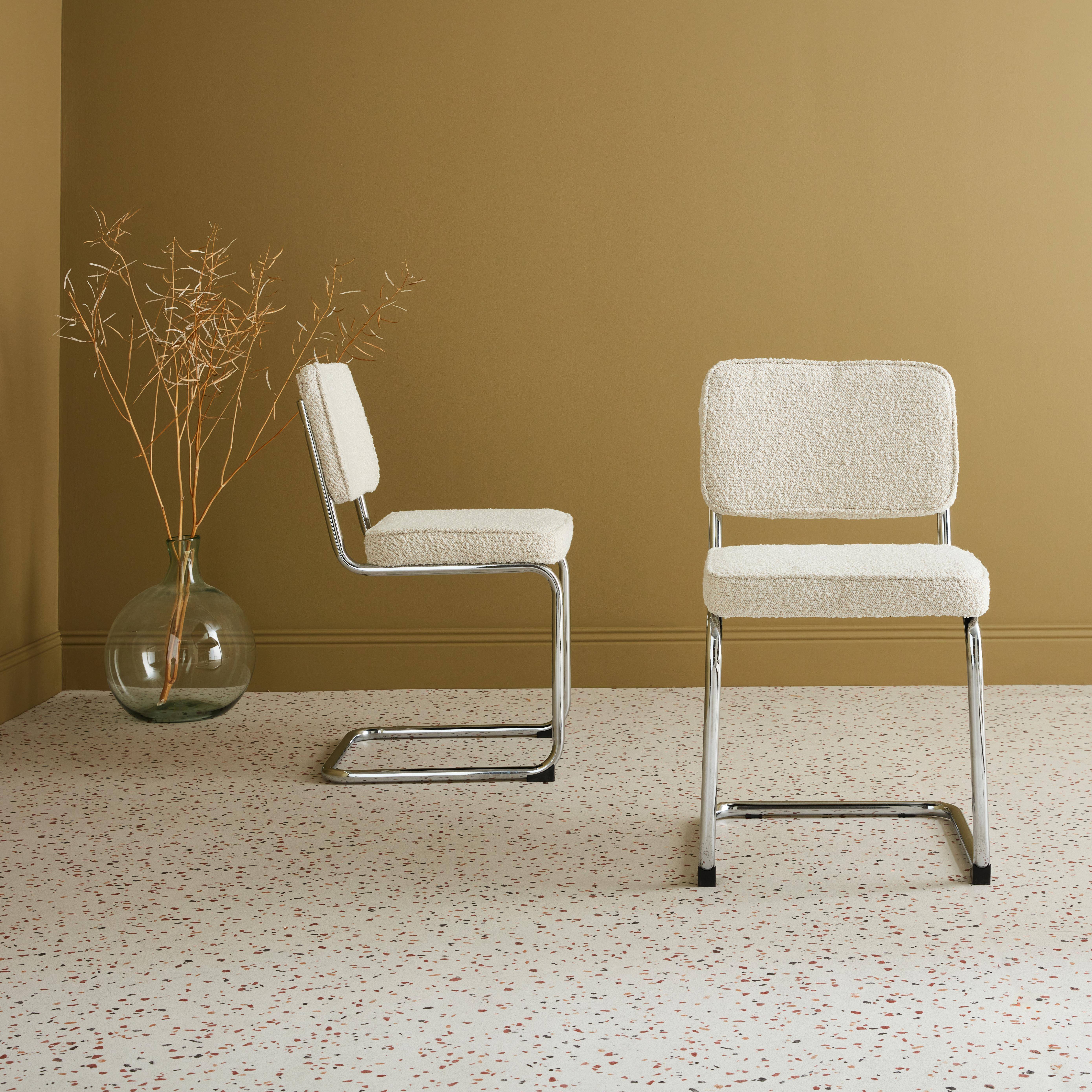 Maja - Silla cantilever con rizos texturizados, set de 2
