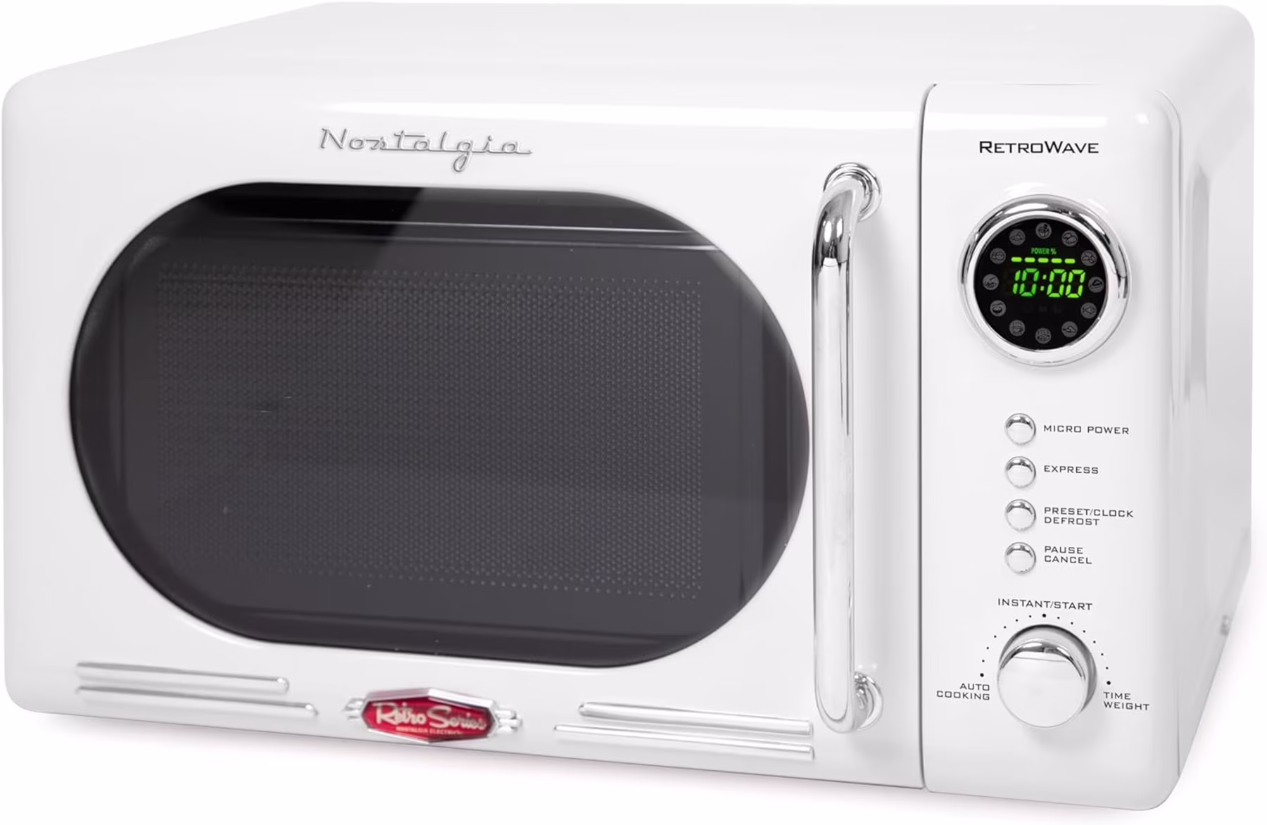 Nostalgia Retro Compact Countertop Microwave Oven - 0.7 Cu. Ft. - 700-Watts with LED Digital Display - Child Lock - Easy Clean Interior - Orange - Image 9