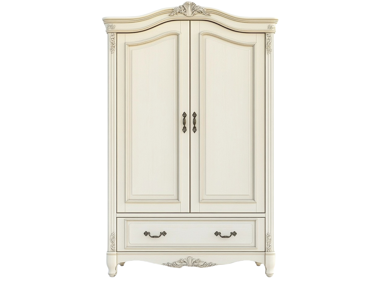 Armario clásico en color crema de 180x90x45 cm ideal para dormitorios fabricado en madera con un estilo elegante y funcional os5275279