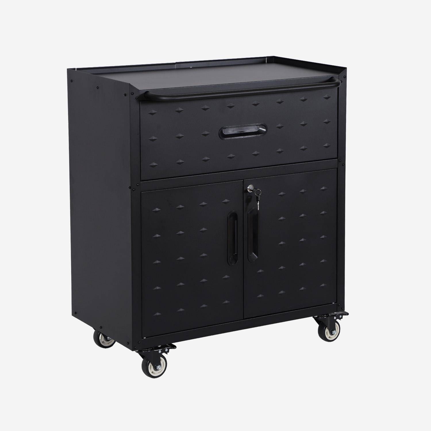 Bobby - Mueble bajo de almacenamiento para garaje con 1 cajón y 2 puertas