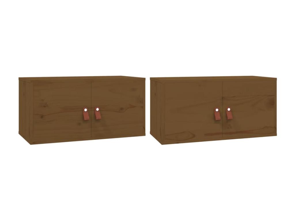 Armarios de pared 2 uds Hogarve marrón miel 60x30x30 cm sggt68489