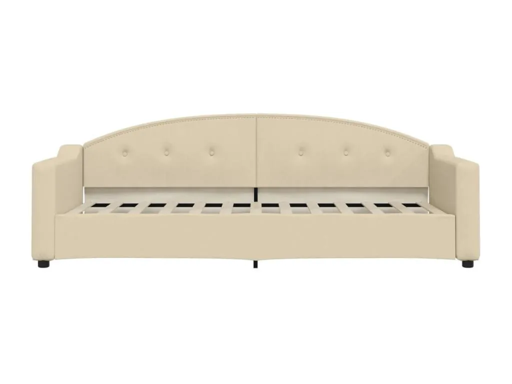 Sofá cama sin colchón tapizado en tela crema 80x200 cm estilo clásico