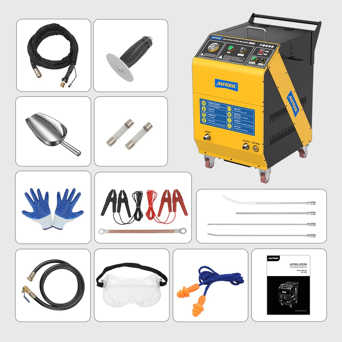 AUTOOL Automotive Dry Ice Cleaning Machine Car Engine Throttle Carbon Deposit Cleaner Exhaust Pipe Pressure Washer 110V/220V Dry Ice Blasting Clean Machine for All Cars, HTS705 - Image 21