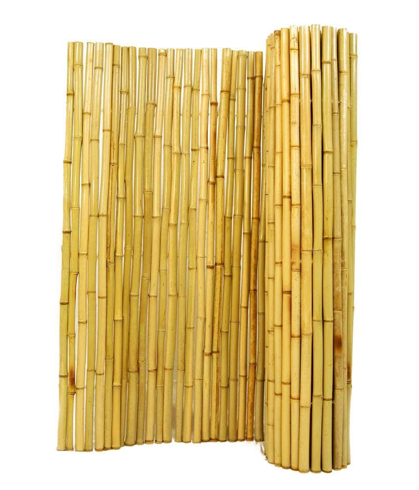Backyard X-Scapes 6-ft x 6-ft Natural Tan Bamboo Fencing Rolled Fencing in Yellow | LW-DS-BFN66(Natural Tan Bamboo/6 ft X 6 ft)