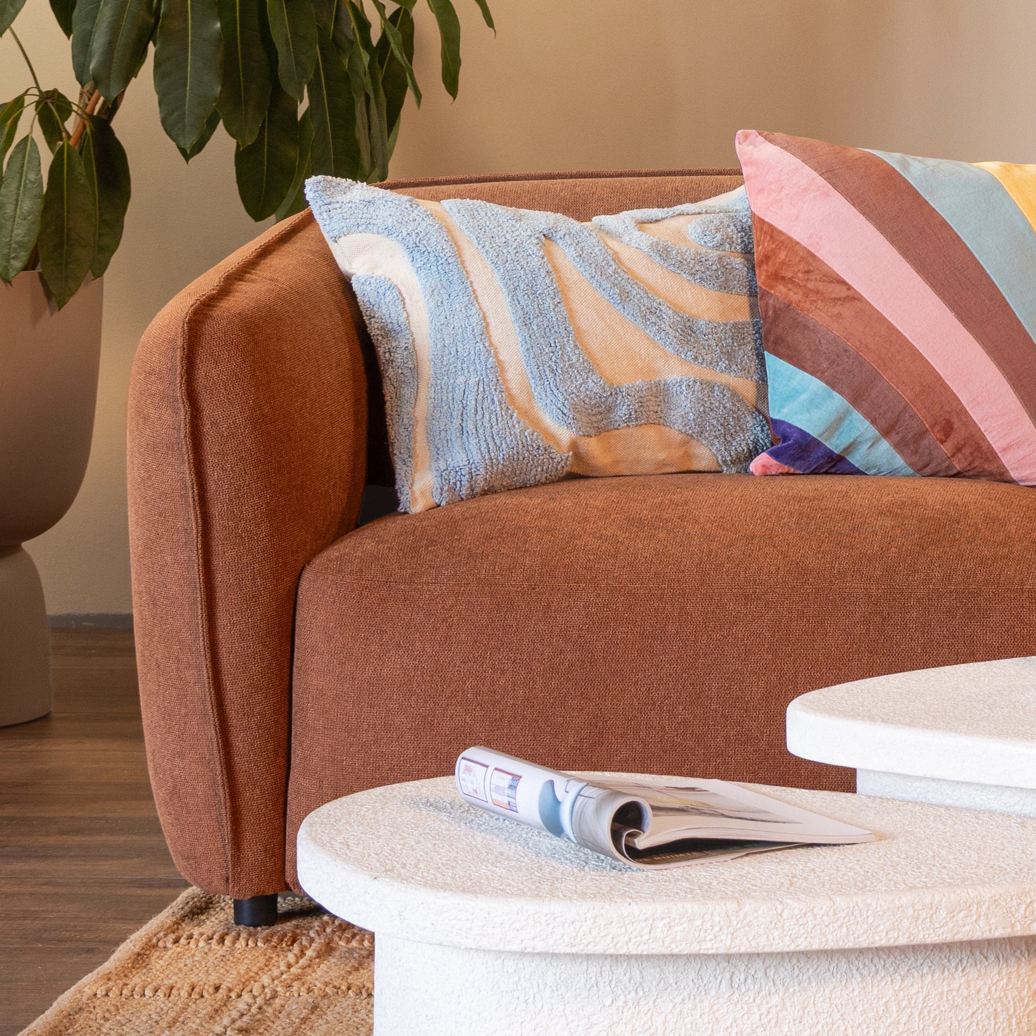 by fonQ Soft 3-zitsbank - Micro Chenille - Terra