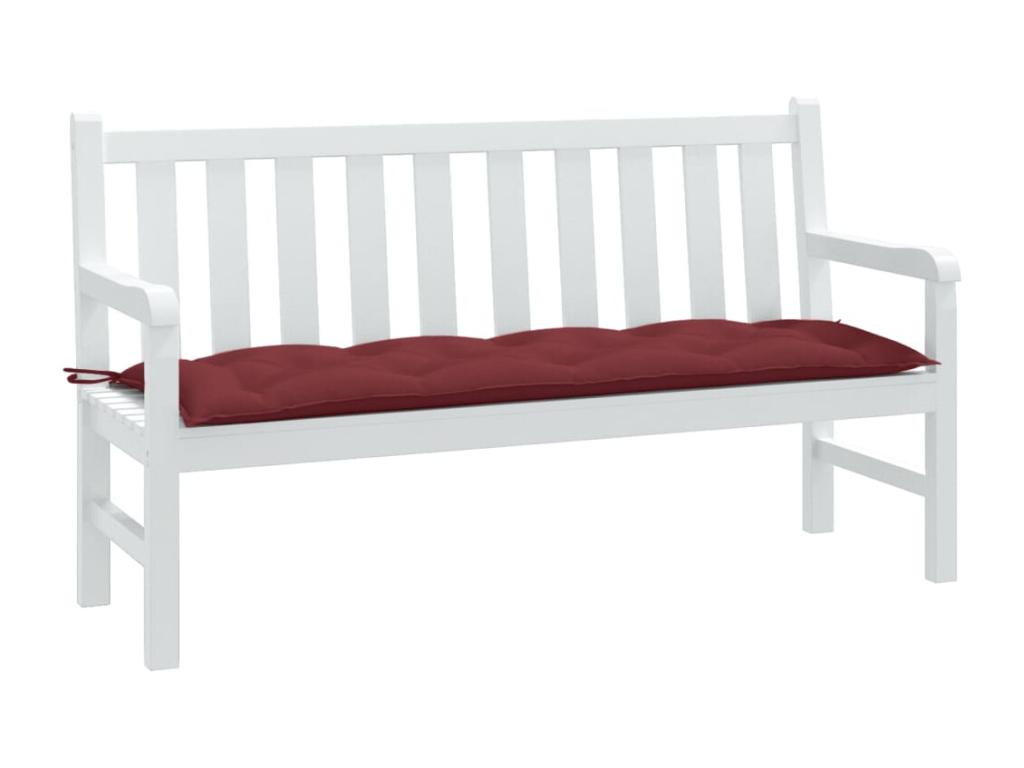 Cojín para banco de jardín tela rojo tinto melange 150x50x7 cm