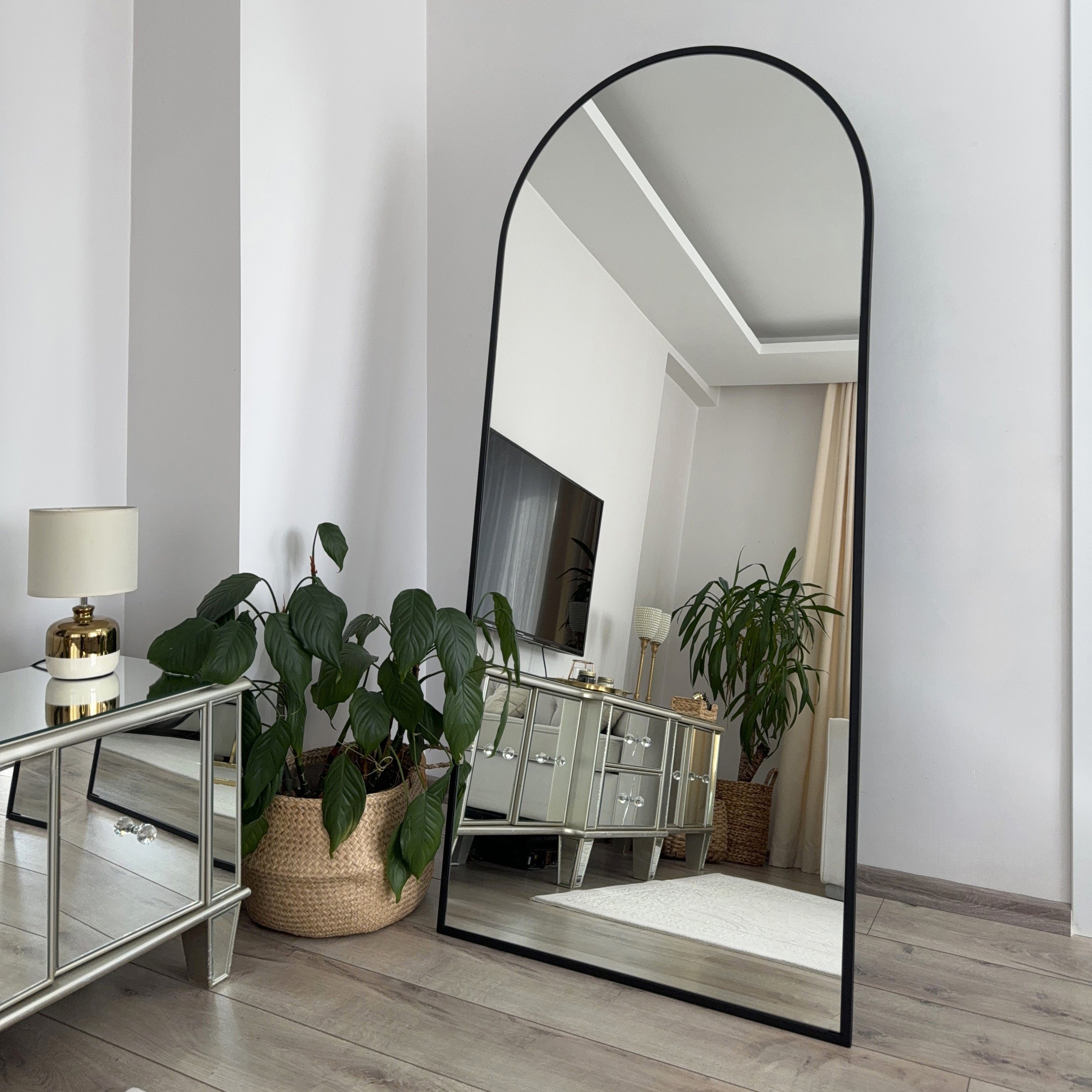 by fonQ Tidea Staande Spiegel Ovaal met Rand - 180 x 80 cm