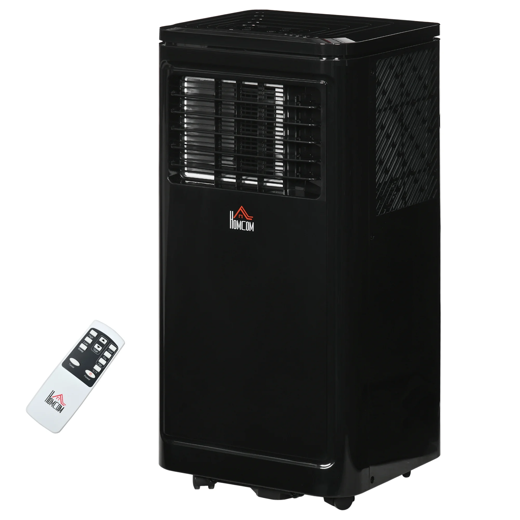 HOMCOM 8,000 BTU Portable Air Conditioner Fan with Remote for Rooms Up to 344 Sq. Ft., Evaporative Cooler, Home AC Unit with Dehumidifier, Black - Image 2
