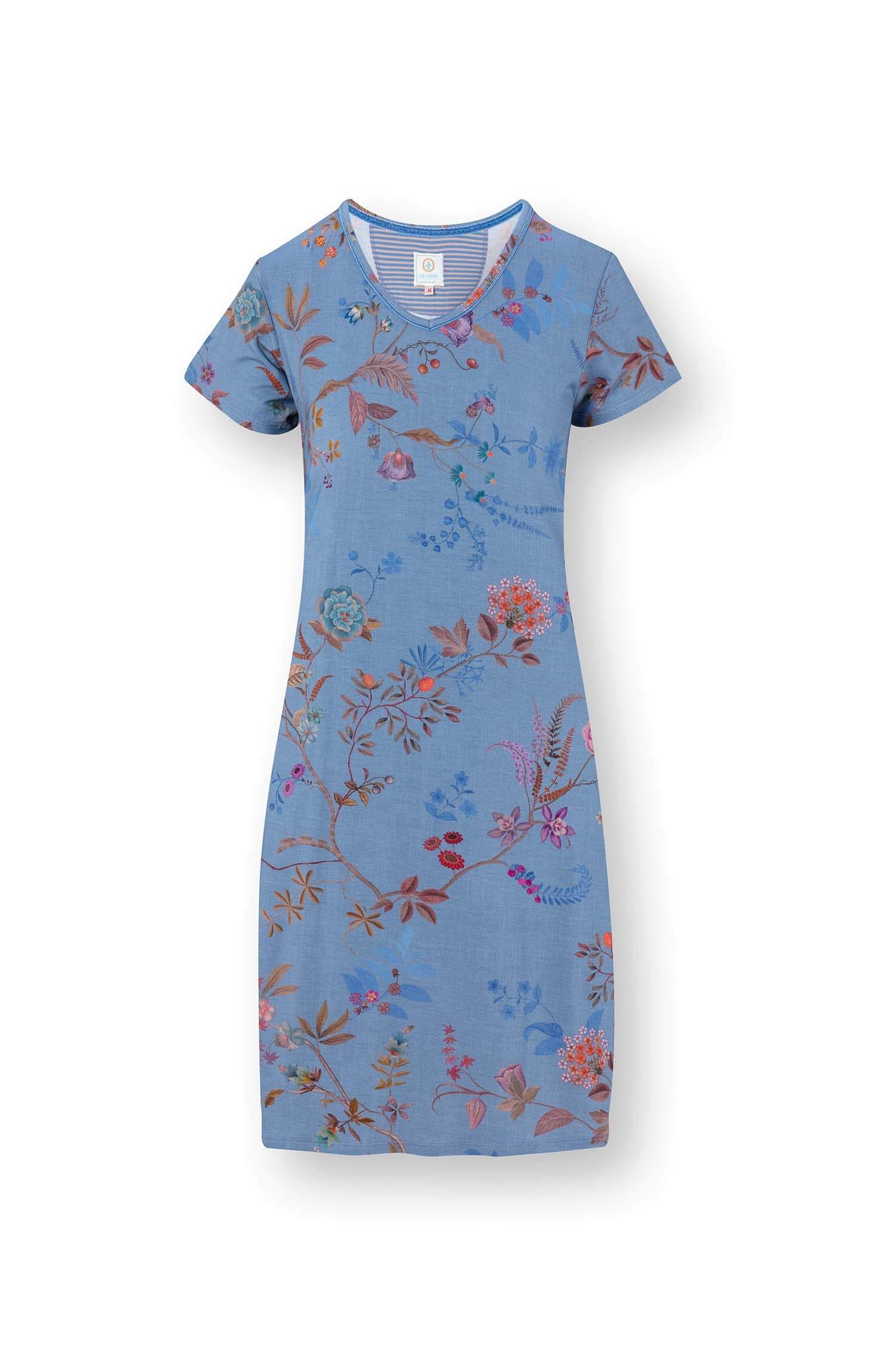 Djoy Short Sleeve Nightdress Bodhi Flower Blue