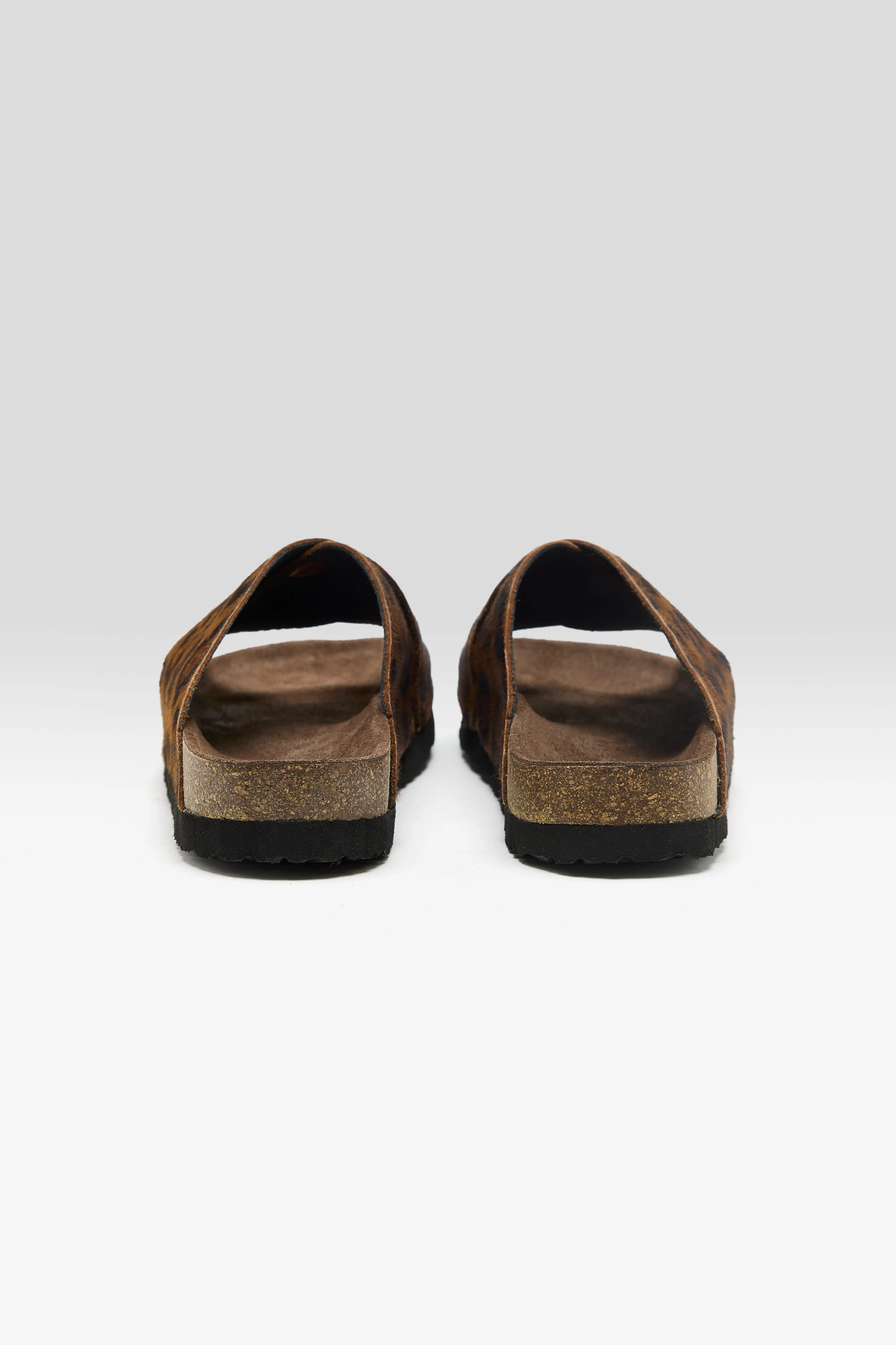 Bellerose Cheetah Ponyhair Cross Sandals  (261 / W / BROWN)