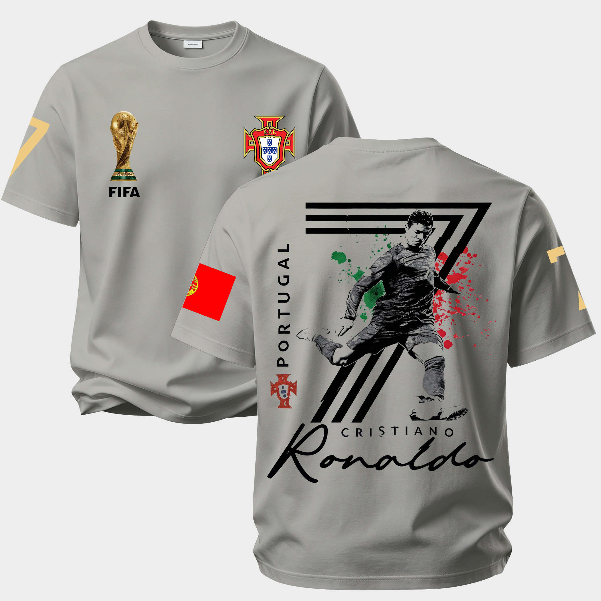 Iconic Number 7 Striker Silhouette Printed Unisex Oversized T-shirt