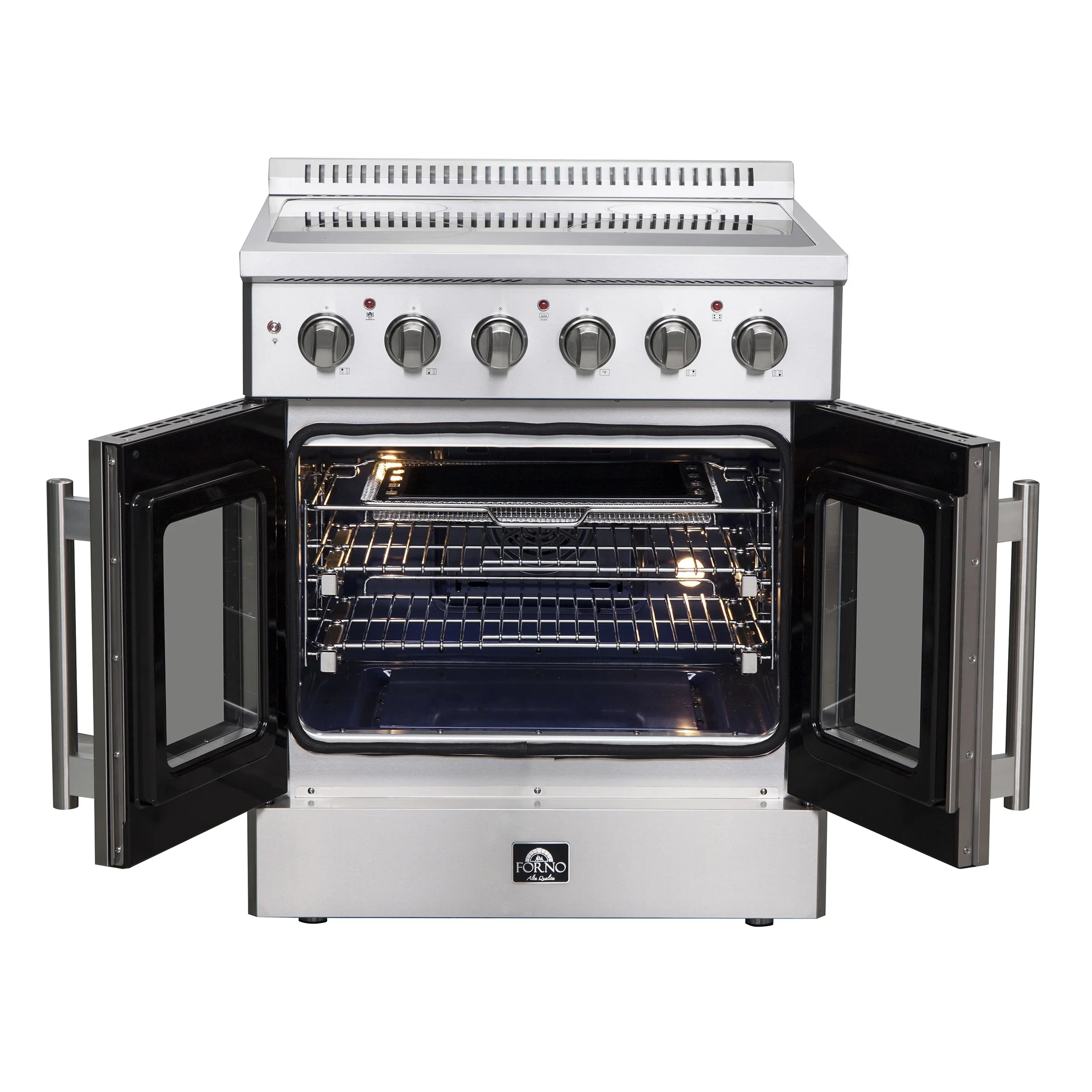 Forno Galiano 30-Inch Freestanding French Door Electric Range, True Convection, Energy Efficient