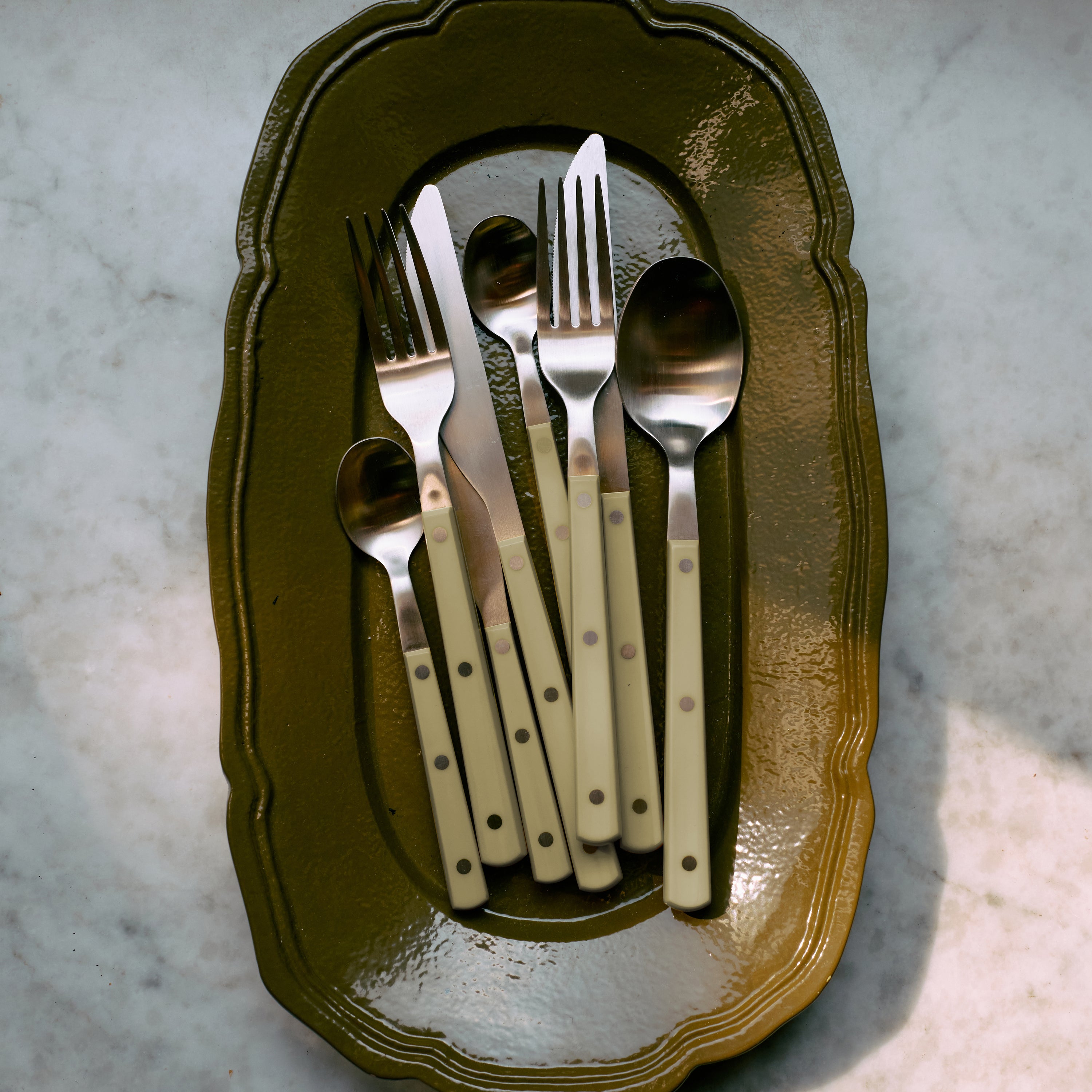 HKliving New Classics Serveerschaal B 35 cm - Olive