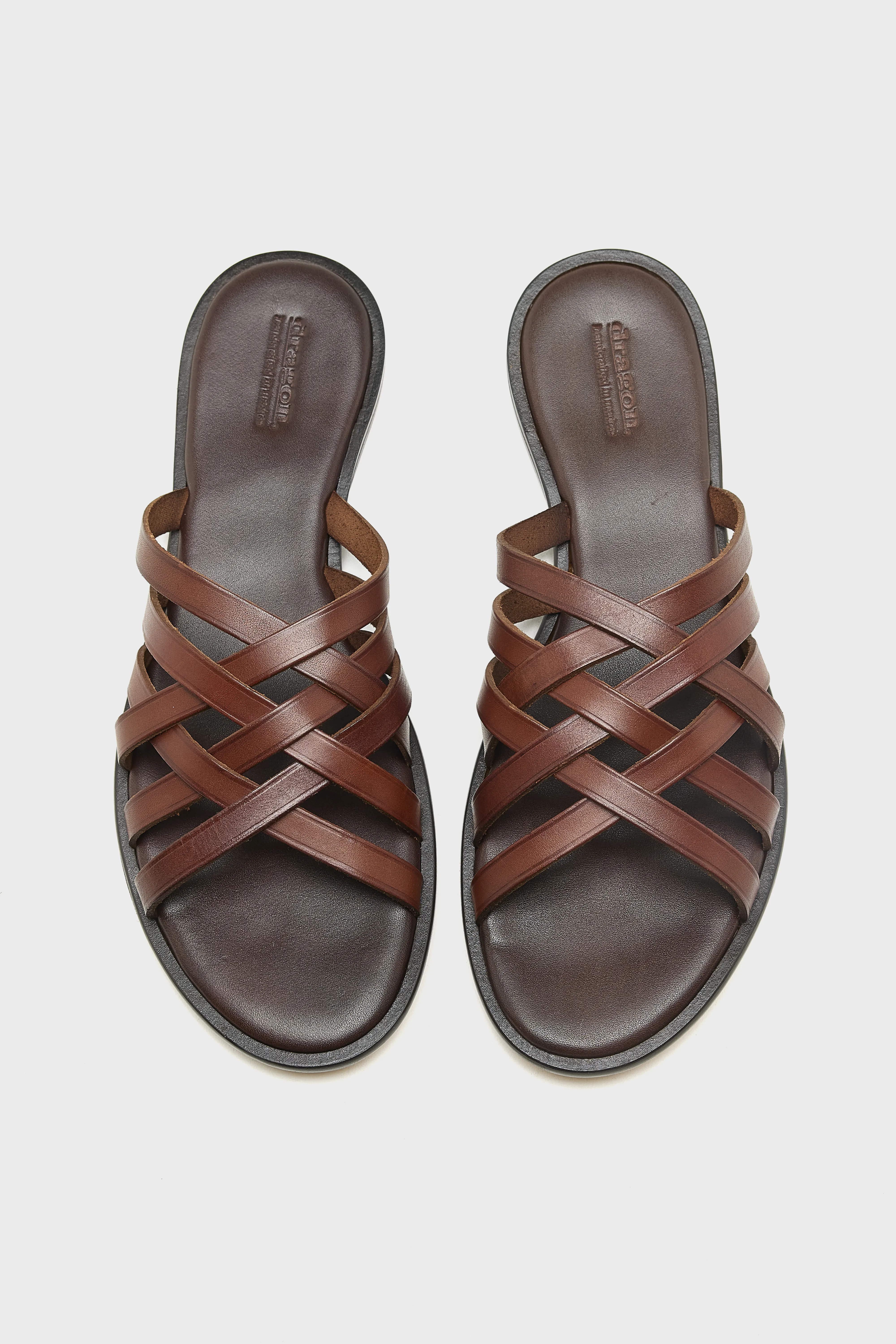 Bellerose Cross Leather Sandals  (261 / W / DARK BROWN)