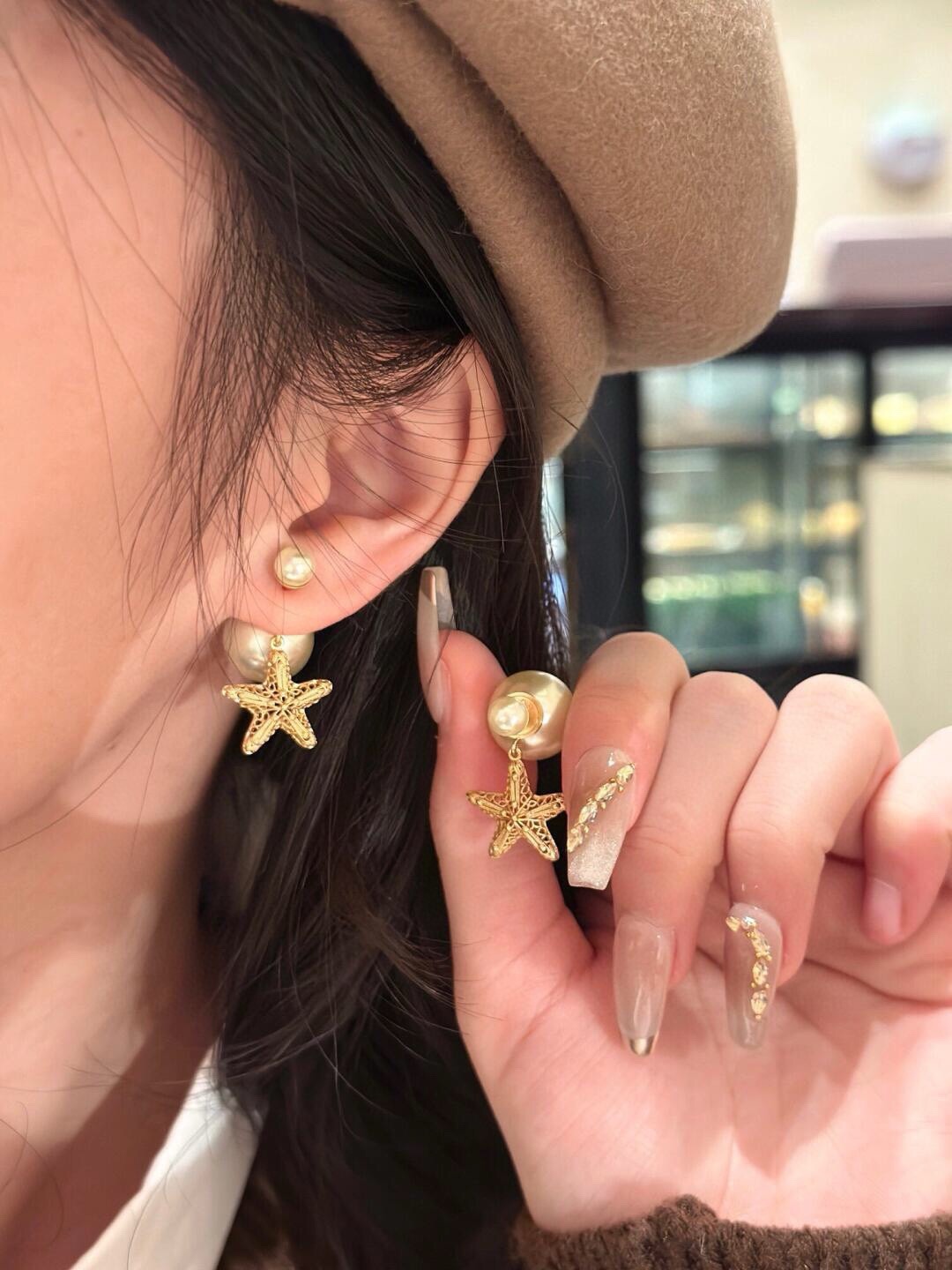 Dior Star Dangle Pearl Earrings - Original Replica Club