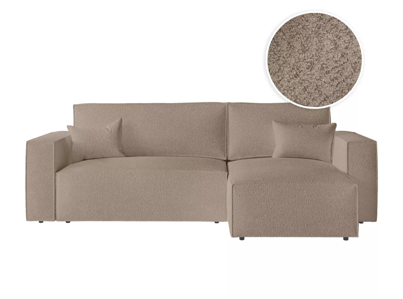 Sofá rinconero convertible reversible en tela gris claro vq6241f3
