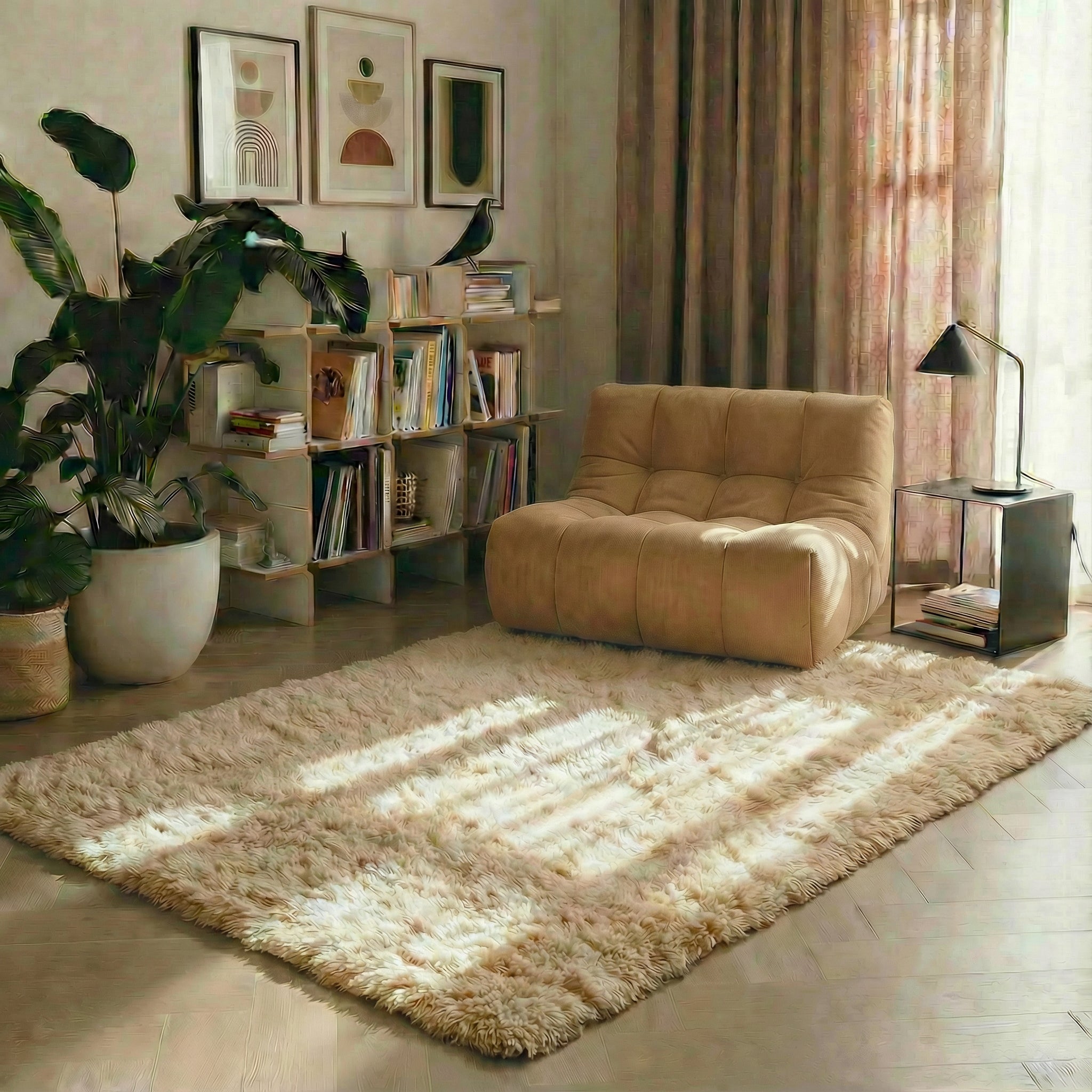 Mrcarpet Hoogpolig vloerkleed Bruin taupe Nesto 230 x 330cm