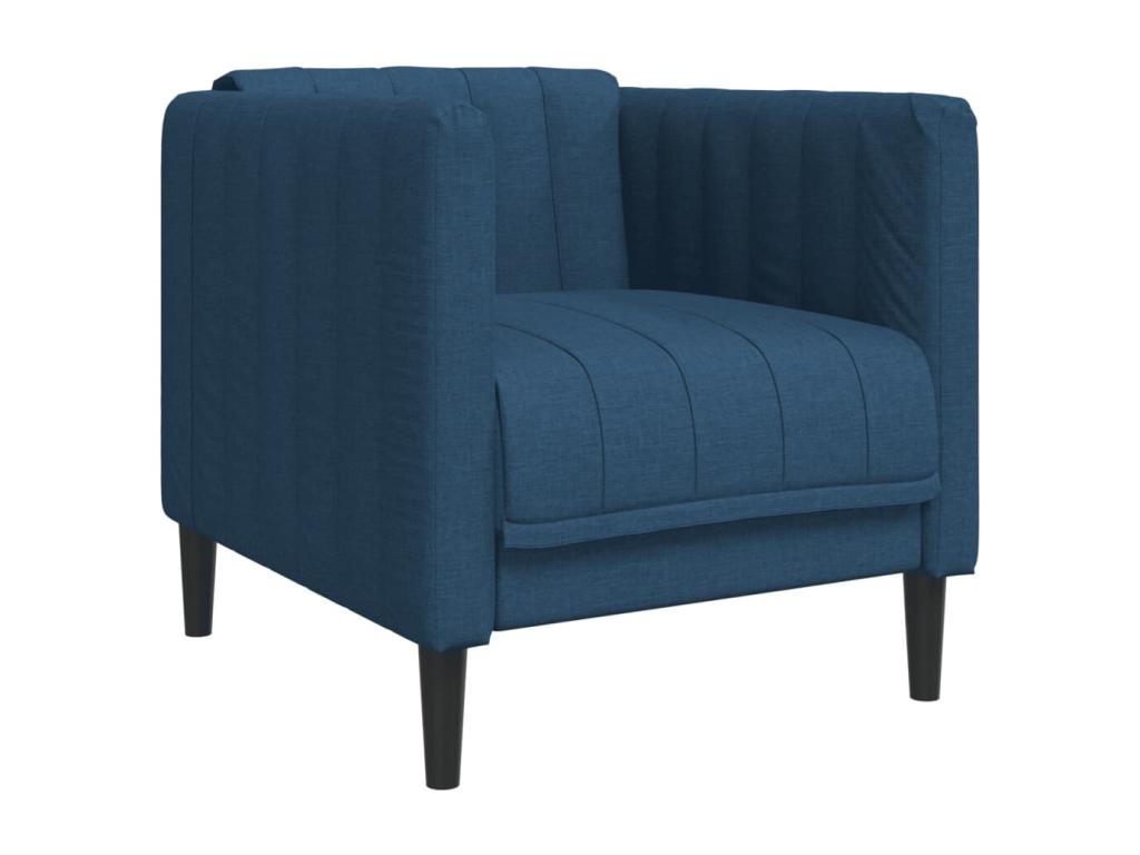 Sillón de tela azul