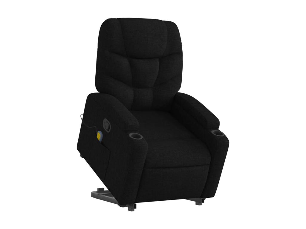 Sillón reclinable de masaje elevable tela negro