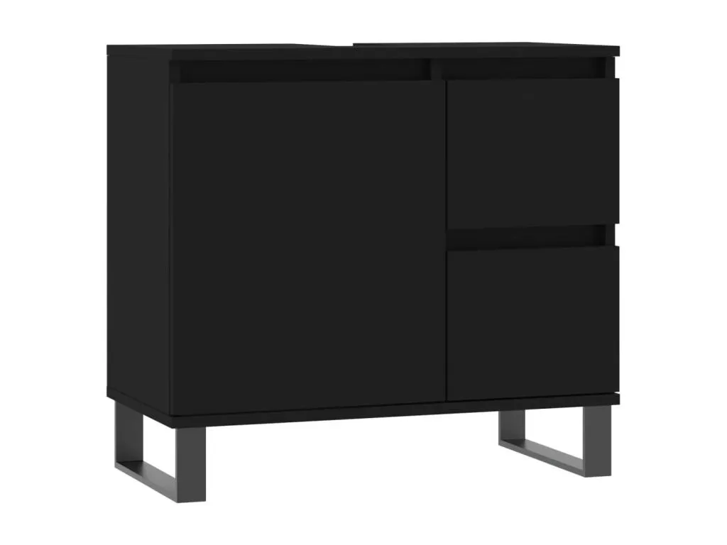 Armario de baño Habitarluz contrachapada negro 65x33x60 cm 32621GPVF