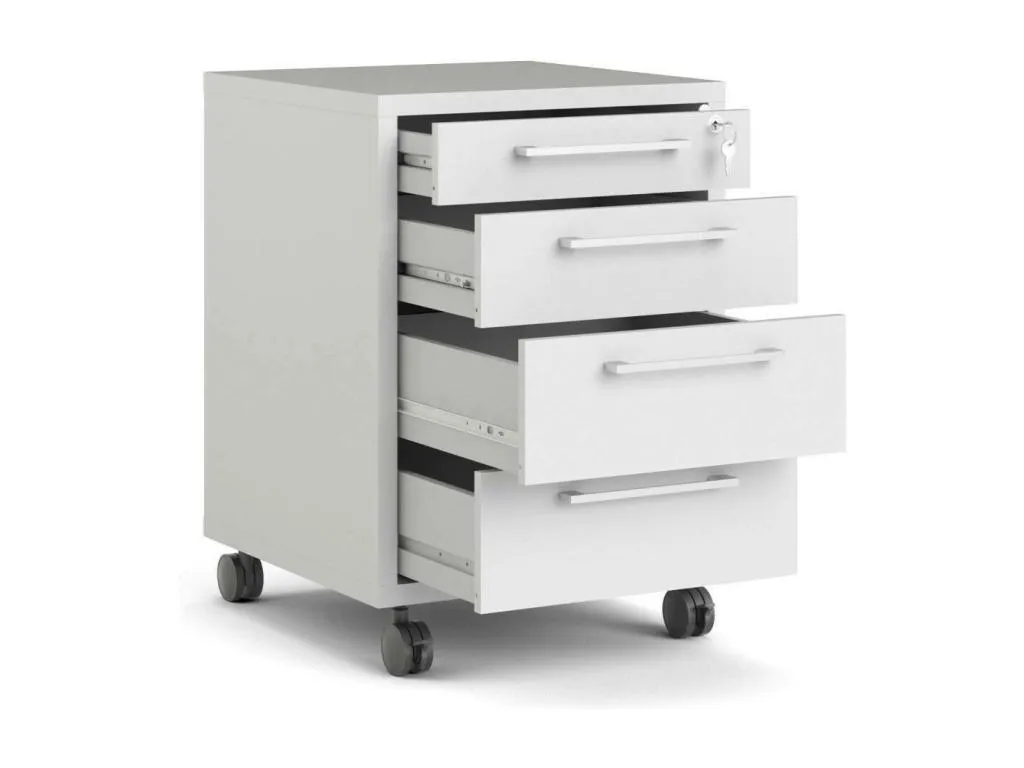 Cajonera Cosinor, cómoda multiusos, cómoda de dormitorio, gabinete con cajones, 49x48 h68 cm, blanco elc3584056