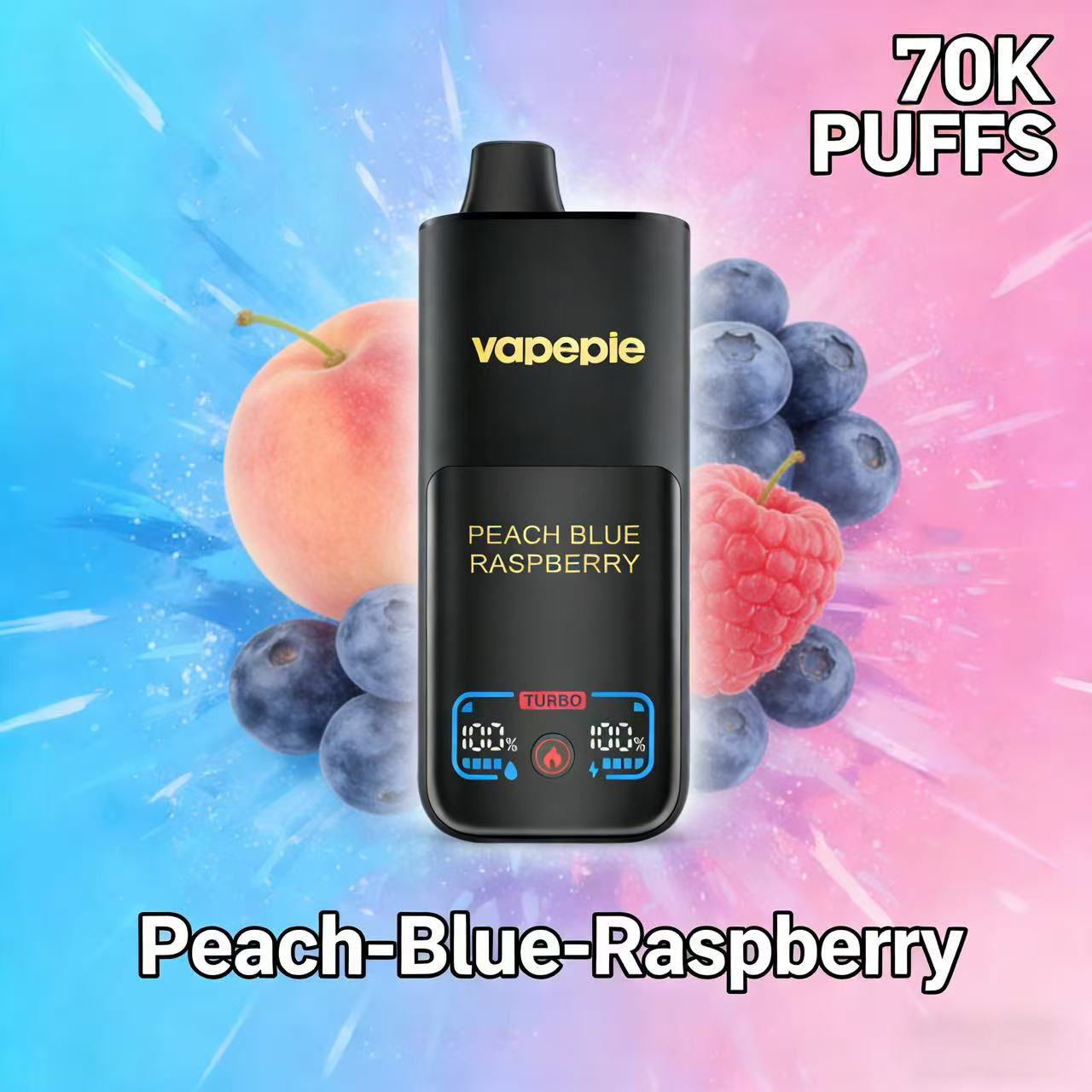 Peach Blue Raspberry-VAPEPIE Mega 70.000 Züge