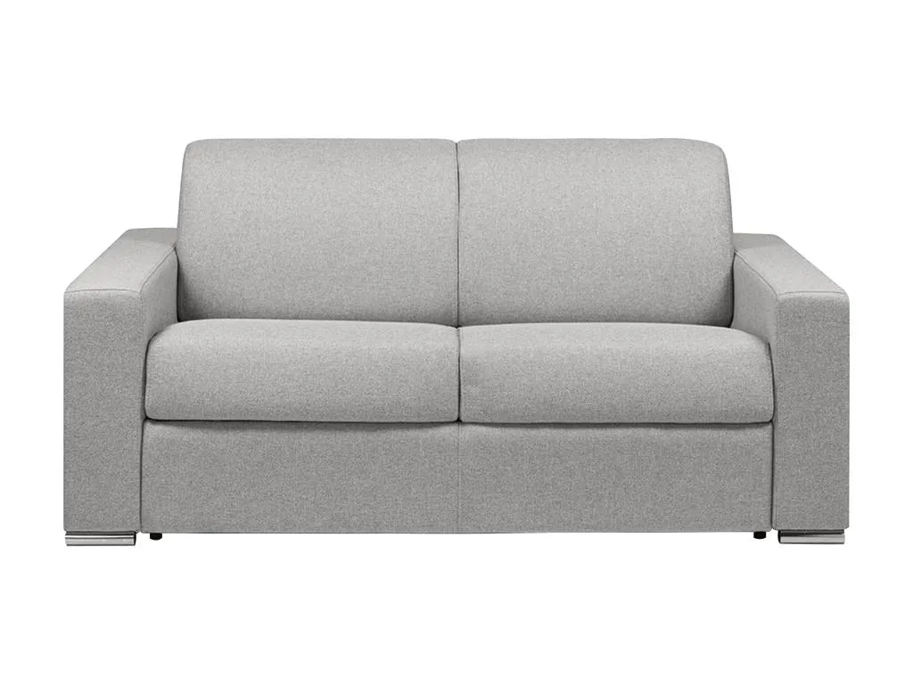 Sofá cama de apertura rápida 2 plazas tela Kavehomedeco - Gris - Cama 120 cm - Colchón 18 cm PEUR83037