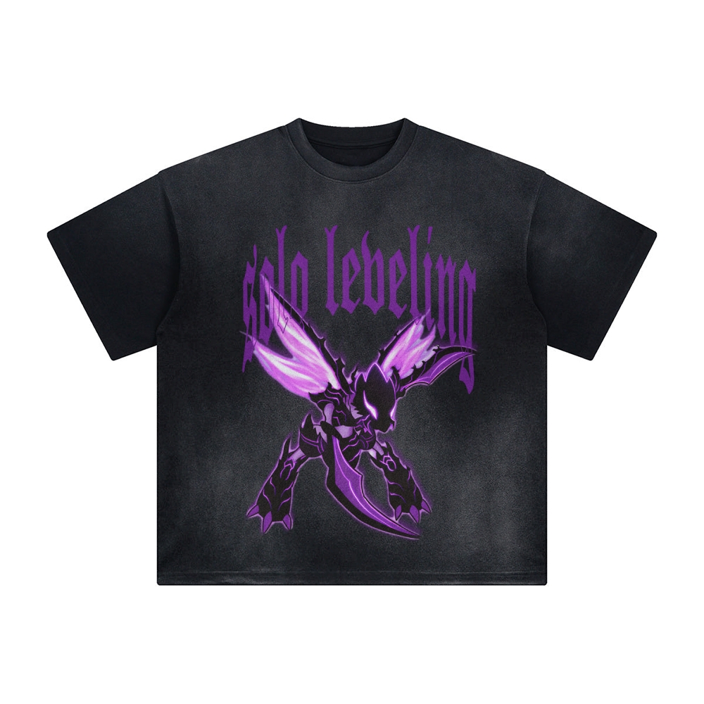 Unisex Anime Inspired Washed  Vintage T-Shirt