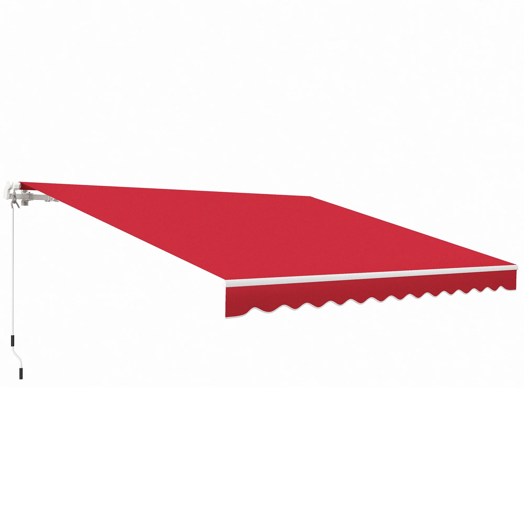 Outsunny 12' x 10' Manual Retractable Awning Outdoor Sunshade Shelter for Patio, Balcony, Yard, with Adjustable & Versatile Design, Beige and White - Image 26
