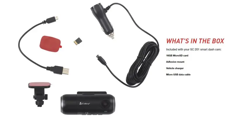 Cobra Smart Dash Cam QHD 1080P WiFi GPS - SC 201 - Image 2 Cobra Smart Dash Cam QHD 1080P WiFi GPS - SC 201 - Image 2