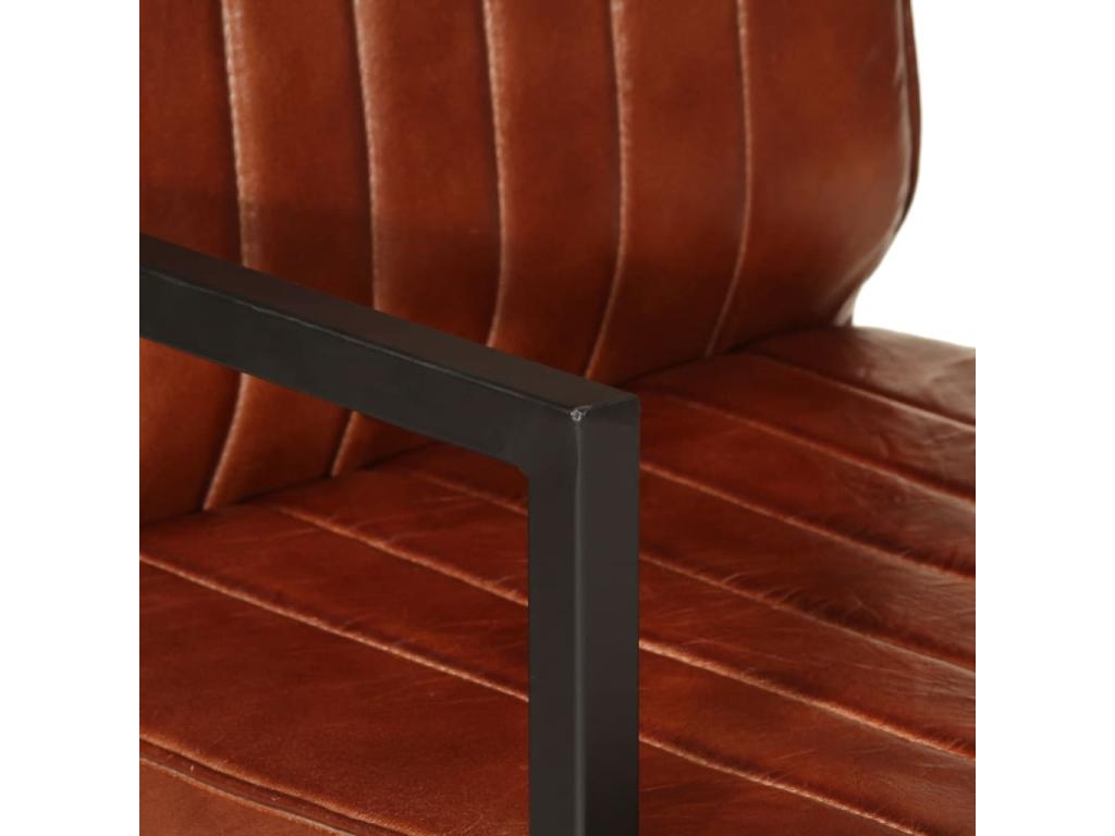 Sillón de cuero auténtico marrón