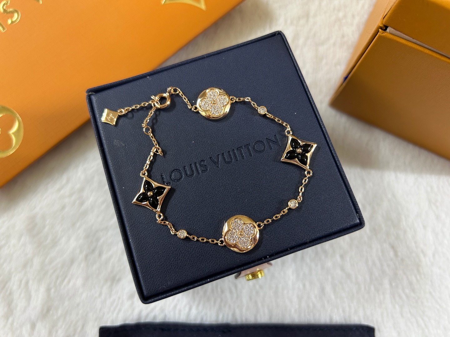 Louis Vuitton Black Carnelian Color Blossom BB Multi-Motifs Bracelet - Original Replica Club
