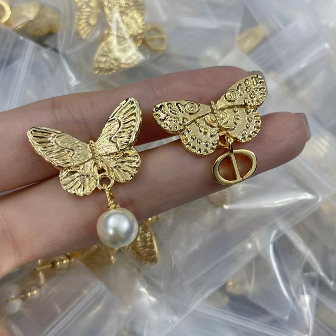 Dior Asymmetric Butterfly Earrings - Original Replica Club
