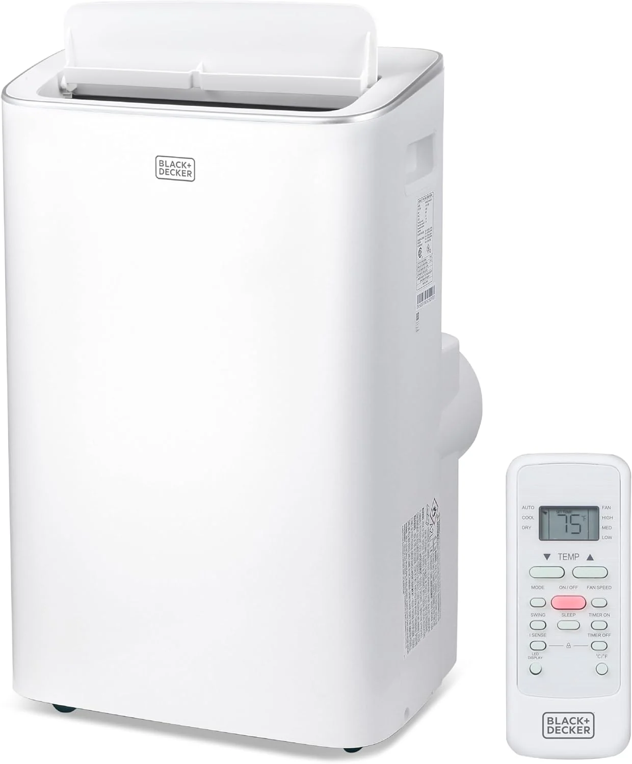 BLACK+DECKER Smart Portable Air Conditioner,12,000 BTU, for Rooms Up To 550 Sq. Ft., Portable AC with Inverter Compressor & Window Kit, BPACT08NM, White