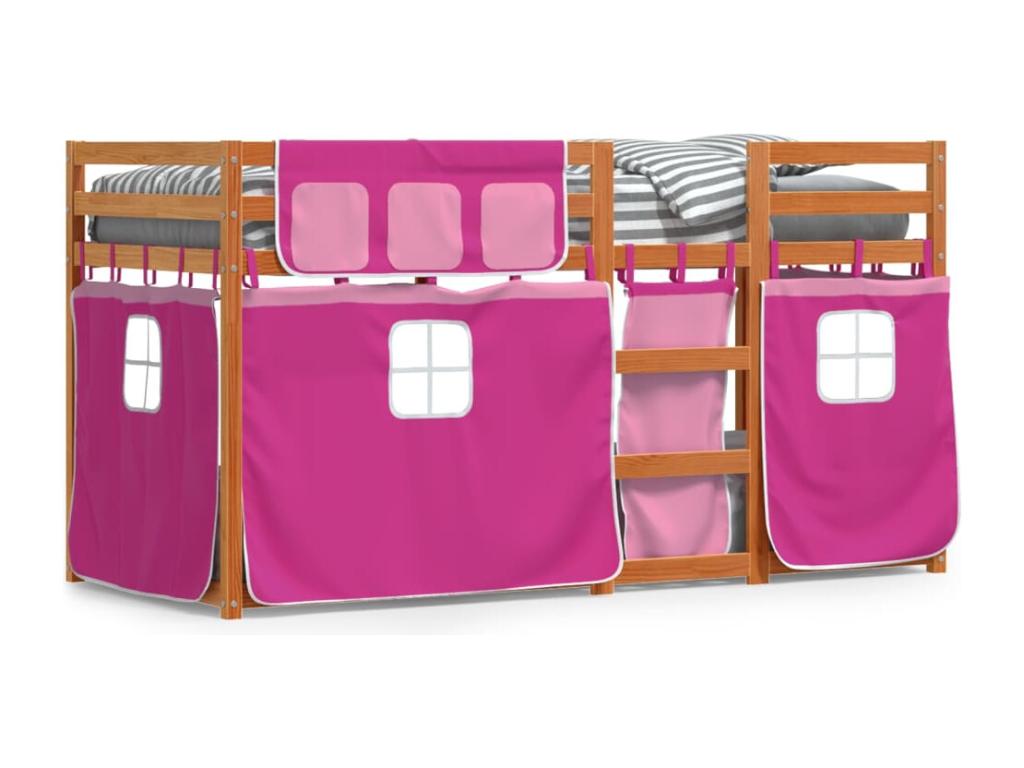 Alkifurniturees Litera con cortinas Alkifurniturees maciza de Alkifurniturees rosa 75x190 cm UYTH63621