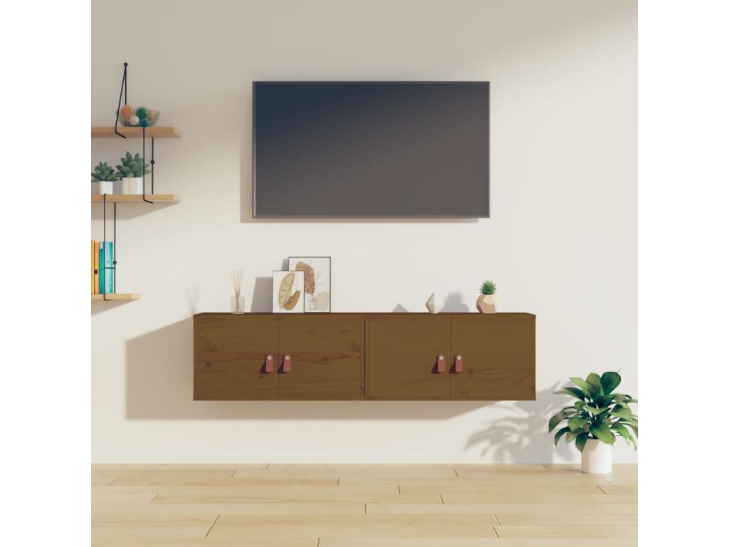 Armarios de pared 2 uds Hogarve marrón miel 60x30x30 cm sggt68489