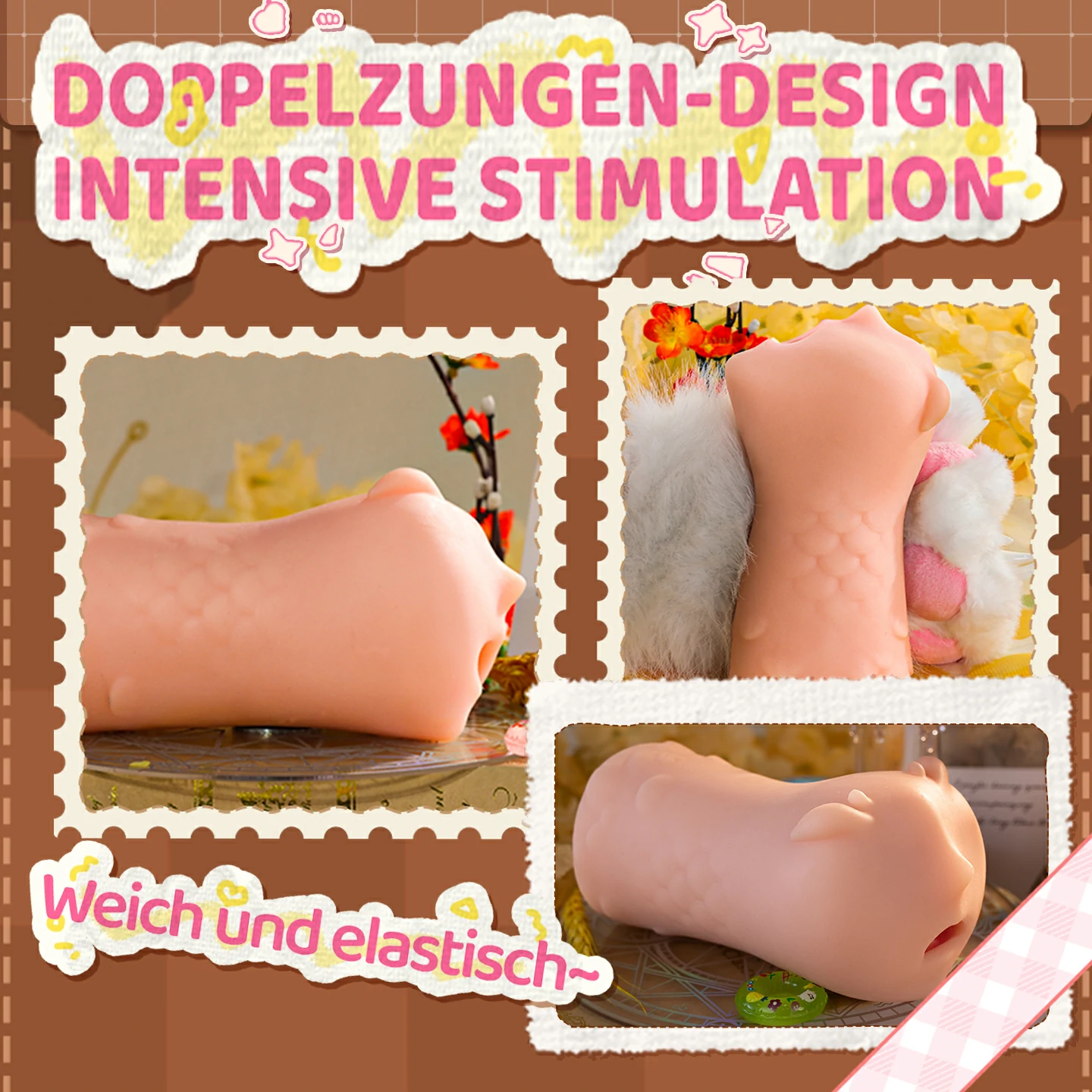 Dr.YUU Ryū-Musume Doppelzunge Masturbator mit Drachenhorn-Design und Noppenstruktur – Bild 7