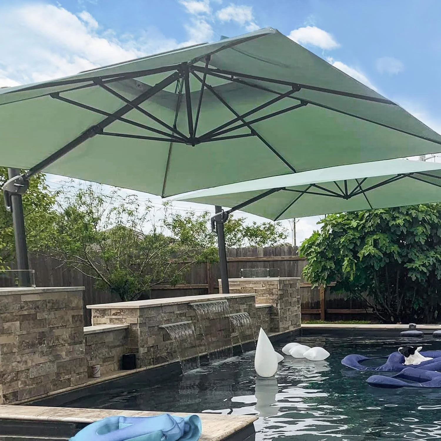 PURPLE LEAF Outdoor Cantilever Umbrella 10' X 13' Rectangle Umbrella Large Patio Umbrella Windproof Heavy Duty Hanging Offset Umbrella for Garden Outdoor Pool, Dark Grey - Image 37