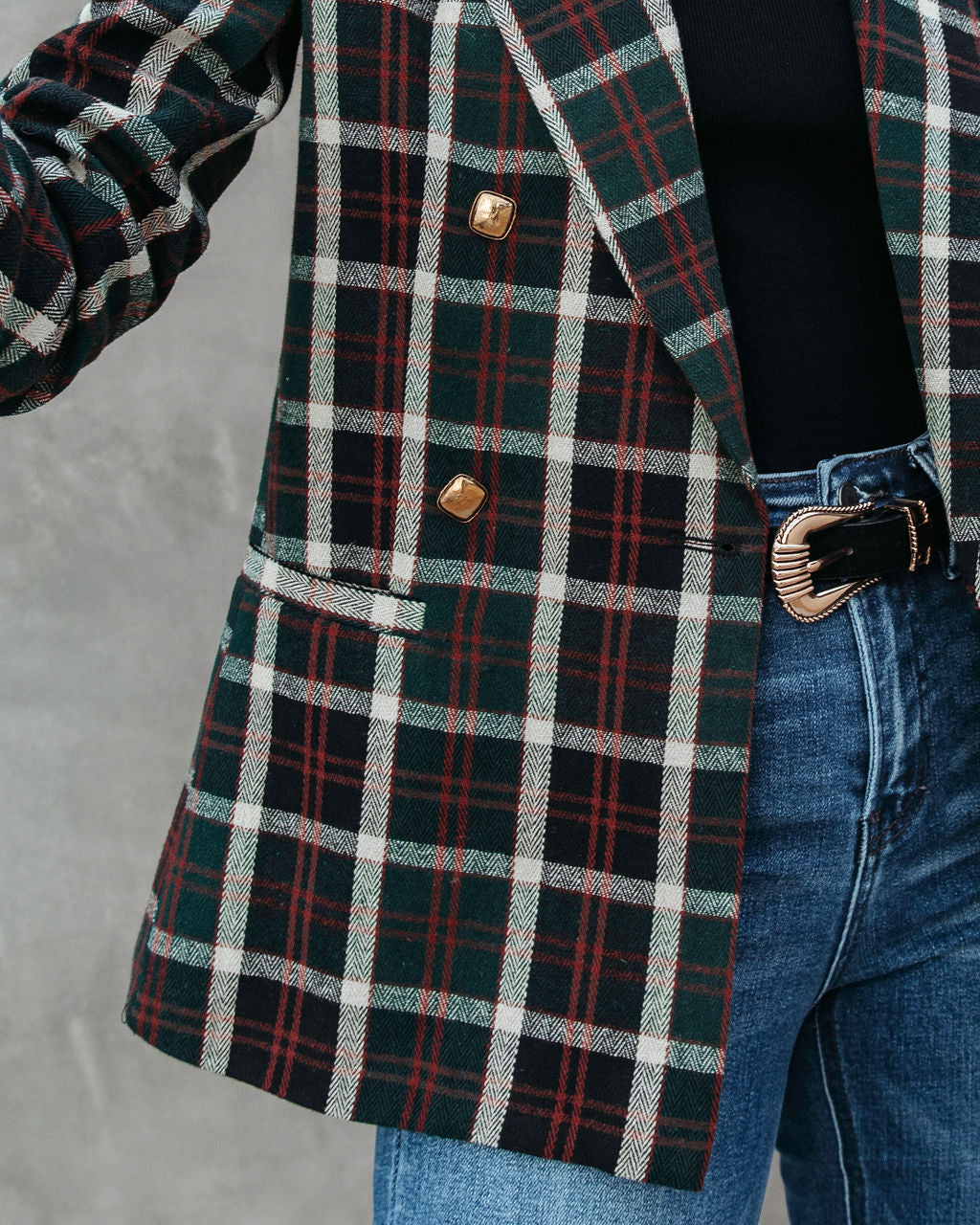Ivy League Plaid Blazer - Se7enfashion