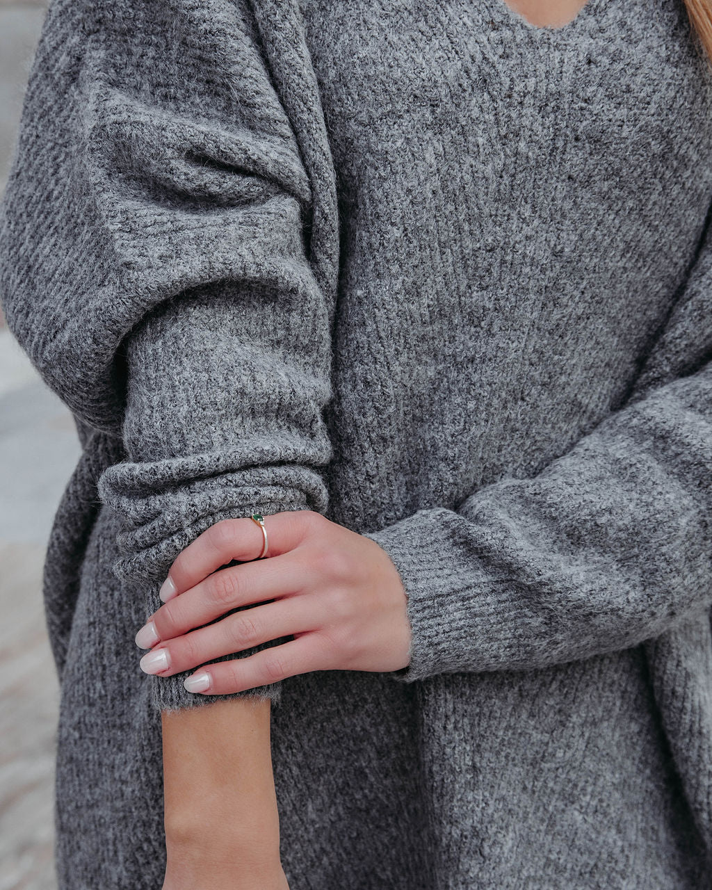 Millbrae Ribbed Sweater Dress - Charcoal - Se7enfashion
