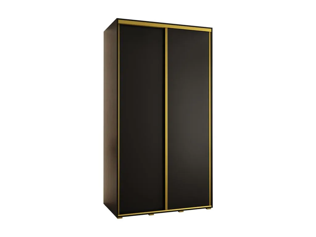 ARMARIO Decoencanto 1 DE PUERTAS CORREDERAS 235.2/130/45 2 puertas (Negro/Negro/Oro)