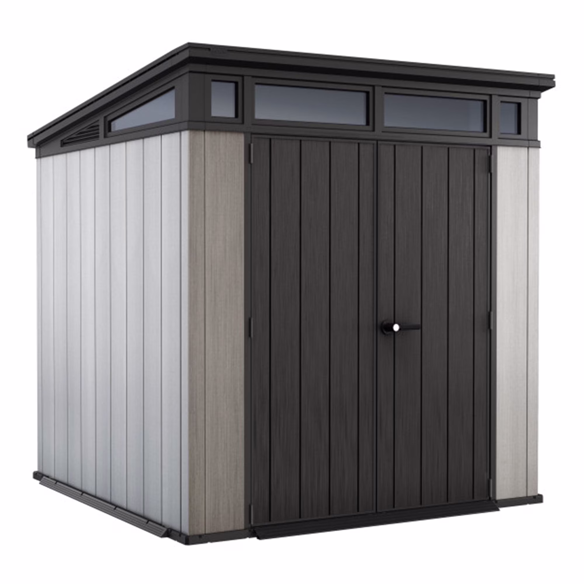 Keter Artisan 9x7 Foot Large Outdoor Shed & Floor w/Modern Design, Grey - Image 3