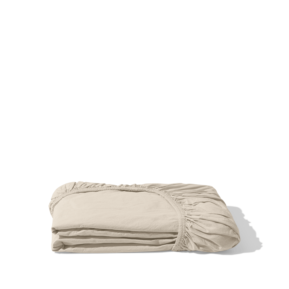 Drap-housse en percale de coton - Beige Dune