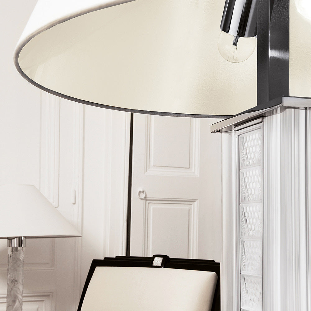 LAMPE RAISINS PETIT MODÈLE - CRISTAL INCOLORE ET CHROMÉ, ACIER POLI, PETIT MODÈLE