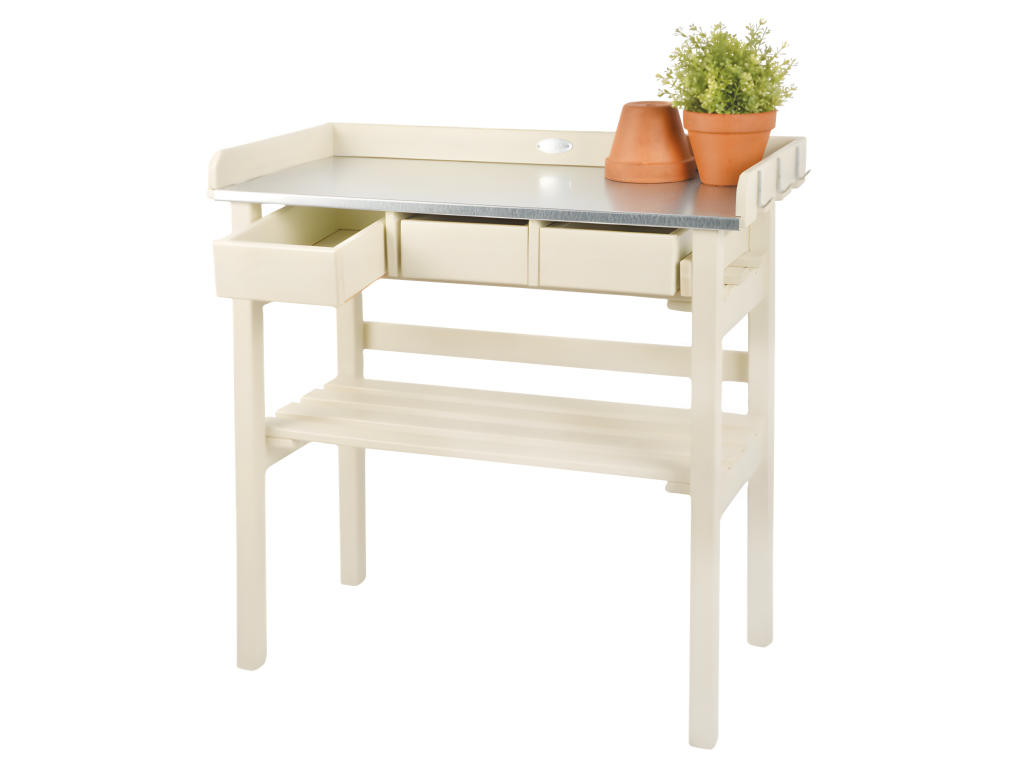 Mesa  jardín de pino y zinc