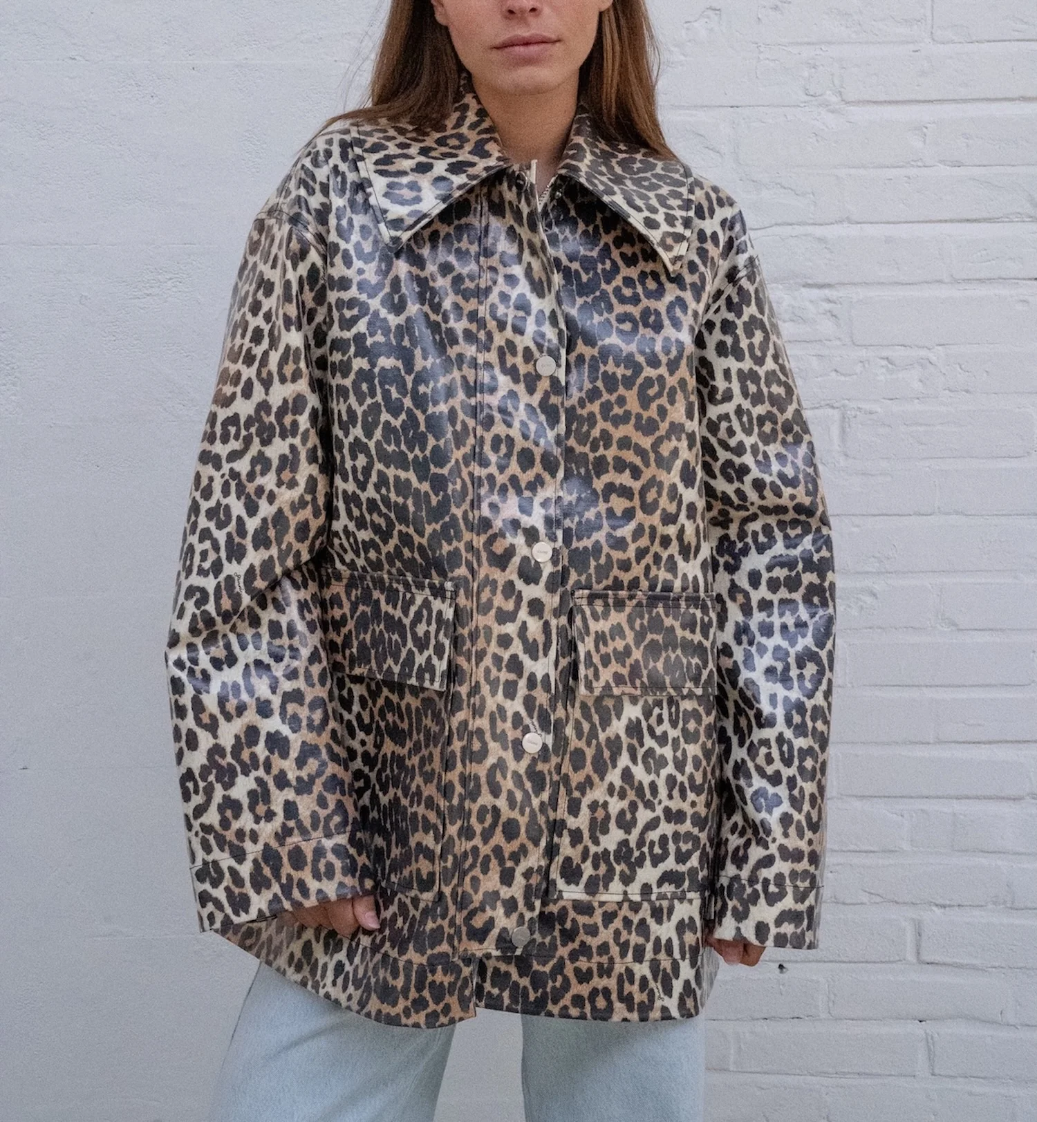 GANNI Laminated Cotton Canvas Jacket