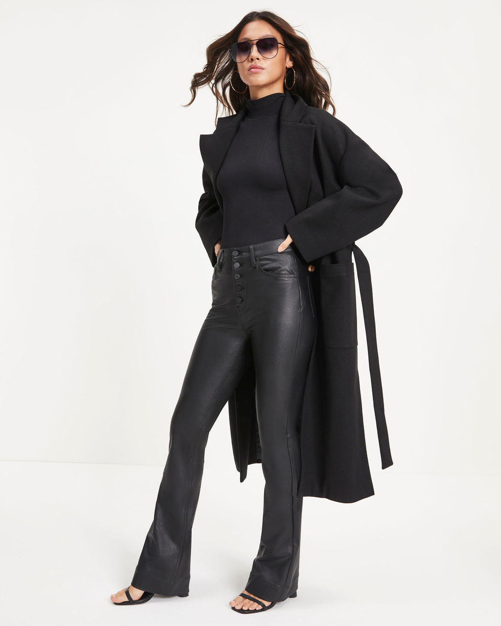 Great Expectations Pocketed Coat - Black - Se7enfashion