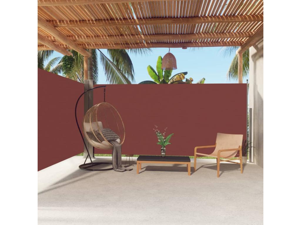 Toldo lateral retráctil marrón 180x600 cm
